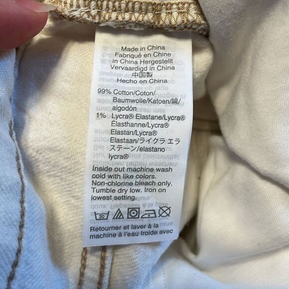 Madewell Tomboy Straight Leg Jeans in White Rainbow Stripe - Picture 6 of 7